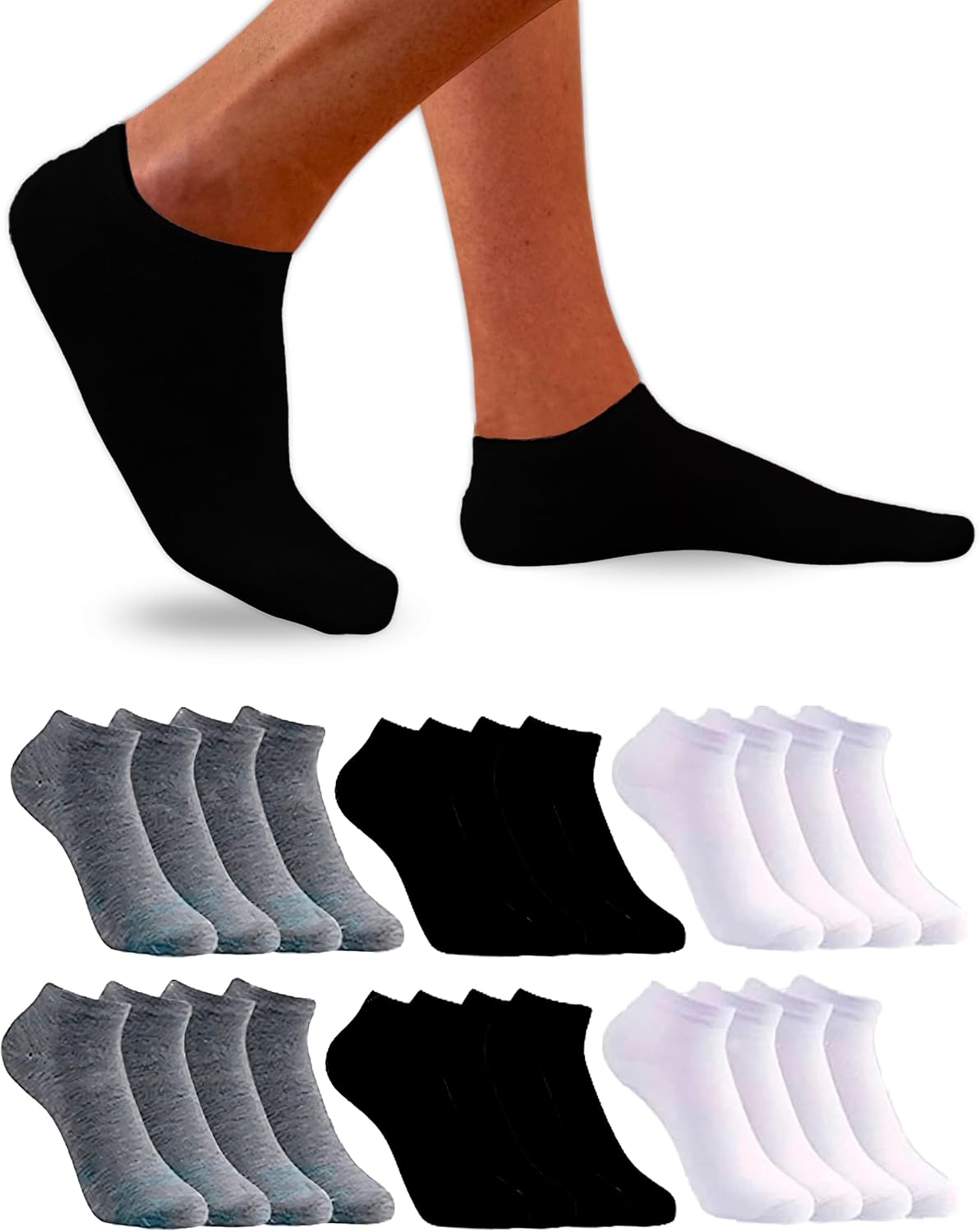 12 Pares Calcetines Tobilleros Divabonna