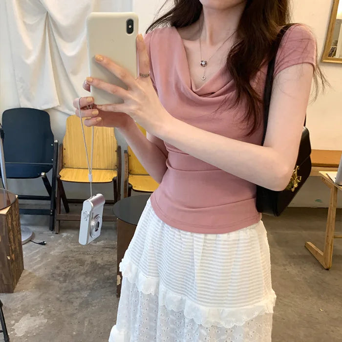 Camiseta Off Shoulder Básica Chic