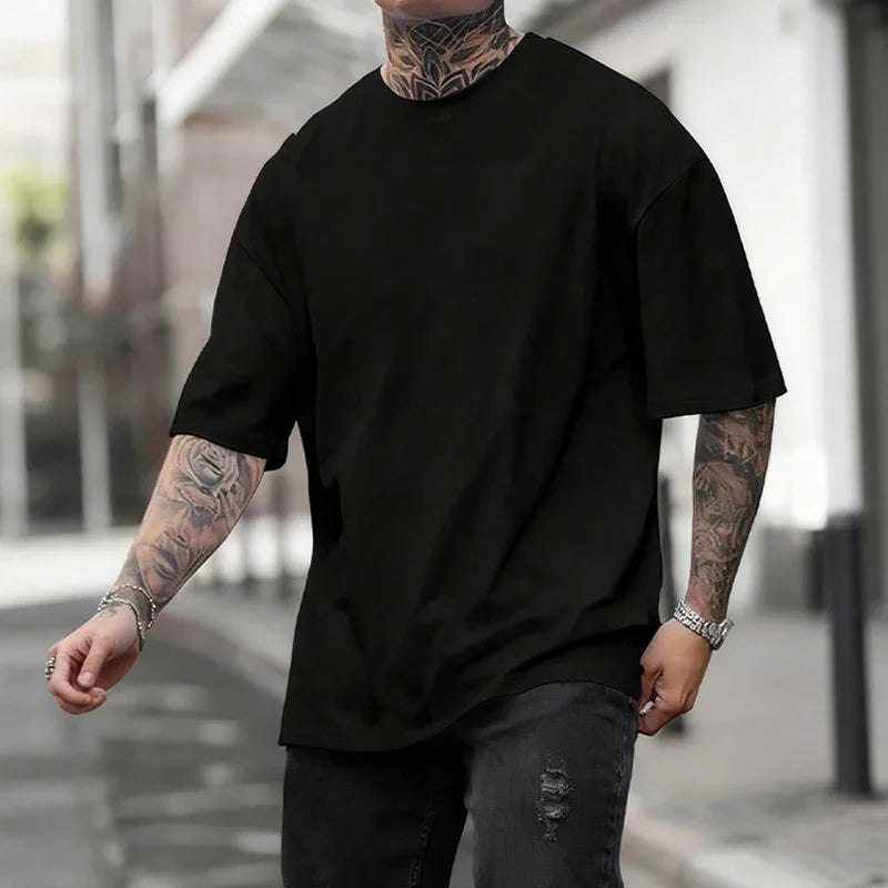 Camiseta Algodón Esencial Casual Negra