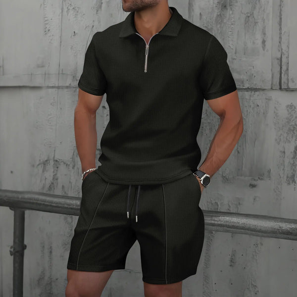 Conjunto Verano Waffle Zip Casual